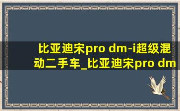 比亚迪宋pro dm-i超级混动二手车_比亚迪宋pro dm-i超级混动价格